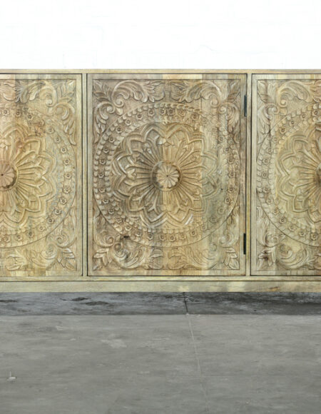 Credenza Intagliata in Legno di Mango