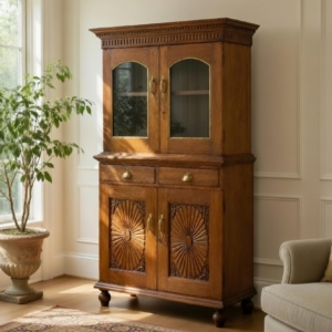 Armadio Credenza in Teak Autentico e Massiccio di Alta Qualità per Interni