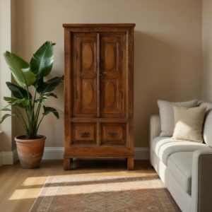 Armadio Elegante in Teak con Cassetti